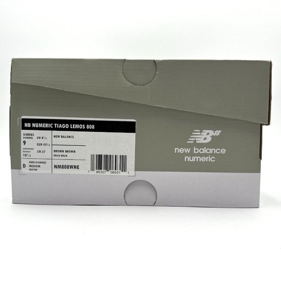 NEW New Balance Numeric 808 Tiago Lemos Skate Shoes Men’s Size 9 NM808WHE Brown - Picture 9 of 9
